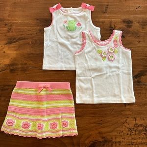 Janie and Jack spring frog set